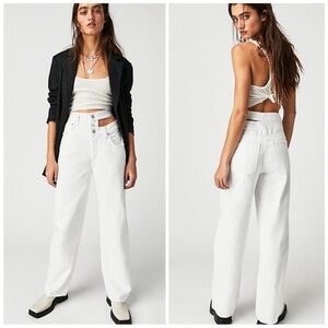 NEW AGOLDE Broken Waistband Jeans Milkshake White WOMEN 24 Organic‎